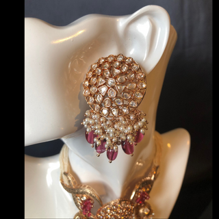 ARSHPREET Ruby Uncut-Kundan Necklace/Choker Set - Necklace Set