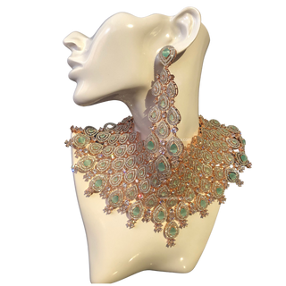 JULIET Cubic Zirconia Mint Necklace Set - Necklace Set