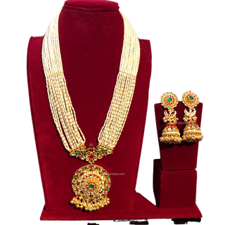 HEER Traditional Multi Pachi Kundan Long Haar Set - Necklace Set