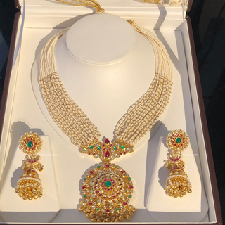 HEER Traditional Multi Pachi Kundan Long Haar Set - Necklace Set