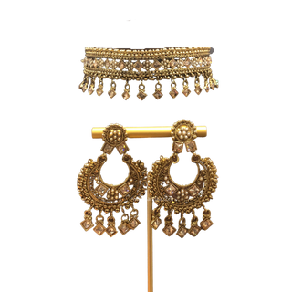 MINAL Designer Antique Gold Choker Set - Necklace Set