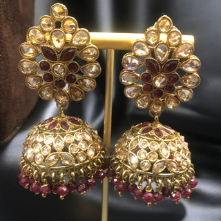 HANIYA Designer Maroon Long Haar Set - Necklace Set
