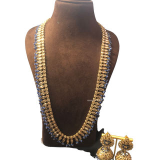 HANIYA Designer Blue Long Haar Set - Necklace Set