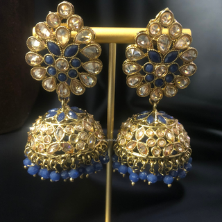 HANIYA Designer Blue Long Haar Set - Necklace Set