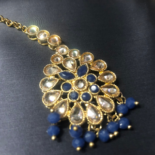 HANIYA Designer Blue Long Haar Set - Necklace Set