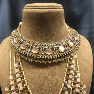 HANIYA Designer Peach Necklace Set COMBO DEAL - Necklace Set