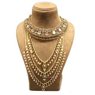 HANIYA Designer Peach Necklace Set COMBO DEAL - Necklace Set