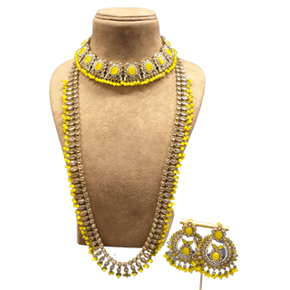 HANIYA Designer Yellow Necklace Set COMBO DEAL - Necklace Set