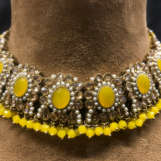 HANIYA Designer Yellow Necklace Set COMBO DEAL - Necklace Set