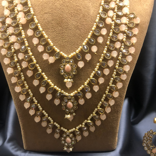 HANIYA Designer Peach Necklace Set COMBO DEAL - Necklace Set