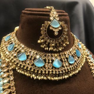 HANIYA Designer Sky Blue Necklace Set COMBO DEAL - Necklace Set
