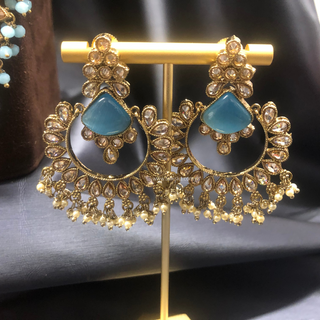 HANIYA Designer Sky Blue Necklace Set COMBO DEAL - Necklace Set