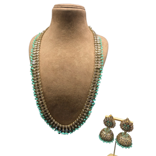 HANIYA Designer Mint Long Haar Set - Necklace Set