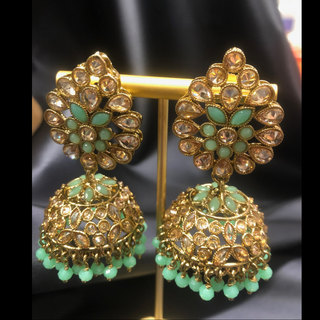 HANIYA Designer Mint Long Haar Set - Necklace Set