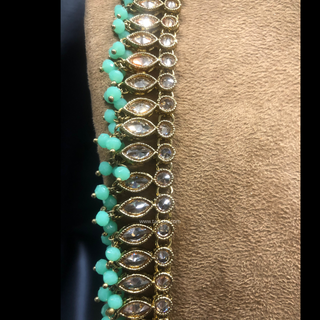 HANIYA Designer Mint Long Haar Set - Necklace Set
