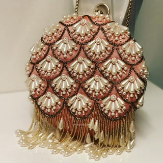 The Peach Pearl Cascade Clutch Bag - Clutch Bag