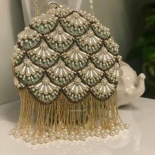 The Mint Pearl Cascade Clutch Bag - Clutch Bag