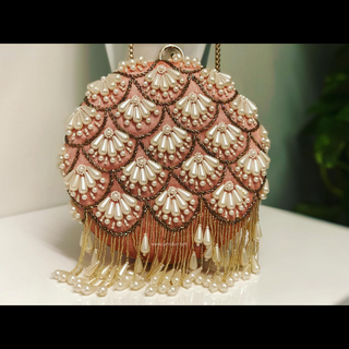 The Peach Pearl Cascade Clutch Bag - Clutch Bag