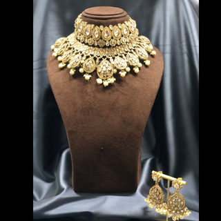 MISHKA Double Choker Necklace Set - Golden - Necklace Set