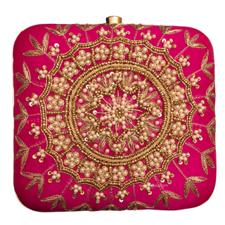 The Fuchsia Mandala Clutch Bag - Clutch Bag