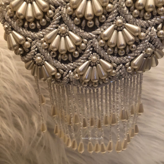 The Silver Pearl Cascade Clutch Bag - Clutch Bag