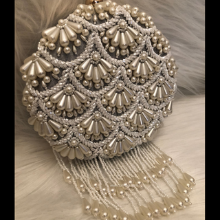 The Silver Pearl Cascade Clutch Bag - Clutch Bag