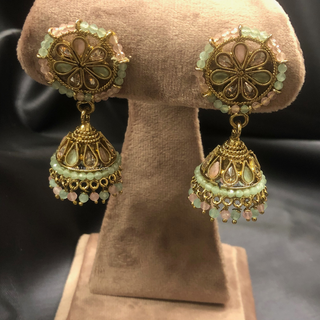 LIYANA Golden (Mint/Baby Pink) Necklace Set - Necklace Set