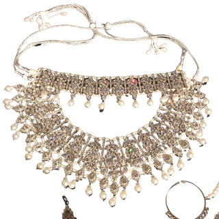 KAIRA Silver Bridal Necklace Set Bundle - Necklace Set