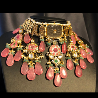 EESHA Pink Kundan Necklace Set - Necklace Set