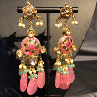 EESHA Pink Kundan Necklace Set - Necklace Set