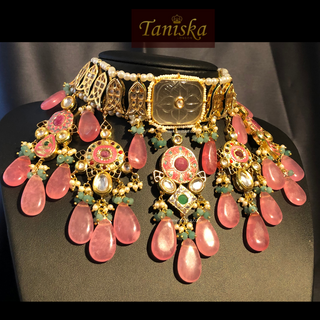 EESHA Pink Kundan Necklace Set - Necklace Set