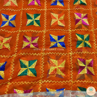 The Orange Star Bloom Phulkari Dupatta