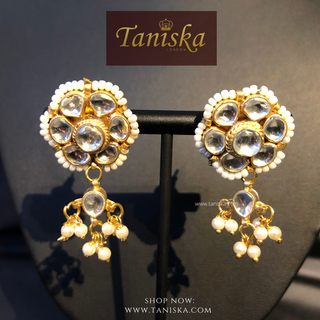 ANAYAT Golden Pachi Kundan Necklace Set - Necklace Set