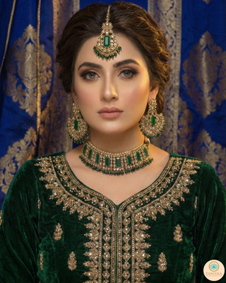 The Maharani Green Choker Set