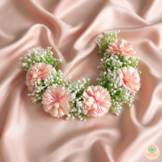 Peach Flower Gajra - Hair Accessory - (Single Piece)