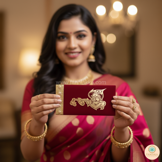 Krishna Deep Red Shagun Money Envelope - Single Envelope