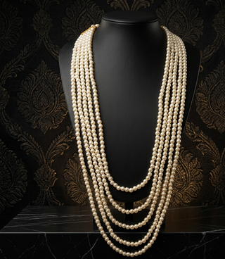 Pearl White 5 Layered Mens / Groom Mala