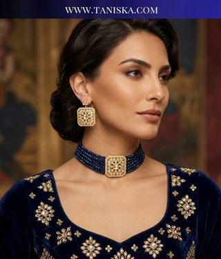 The Royal Sapphire Gilded Choker Set