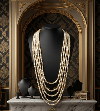 Pearl White 5 Layered Mens / Groom Mala