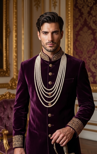 Pearl White 5 Layered Mens / Groom Mala