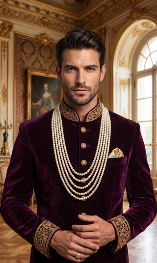 Pearl White 5 Layered Mens / Groom Mala