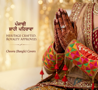 'Queen' Bridal Choora Covers – Luxury Phulkari Embroidered Bangle Sleeves for Brides