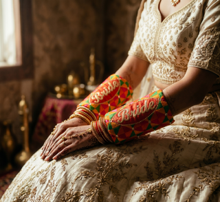 Handcrafted Embroidered Patchwork Chooda Covers - Traditional Bridal Bangle Accessory