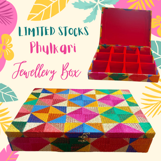 Phulkari Print Storage Box (33.5x44x8cm approx)