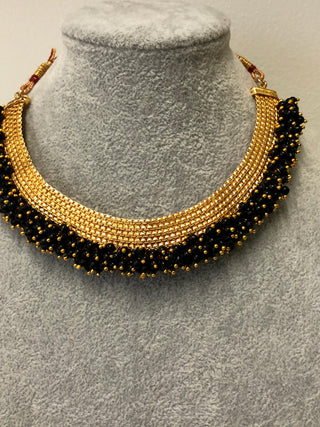 RANG-DE Pearl Necklace Set (Necklace Earrings) - Black - Necklace Set