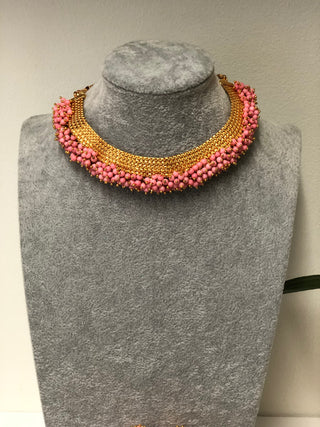 RANG-DE Pearl Necklace Set (Necklace Earrings) - Baby Pink - Necklace Set