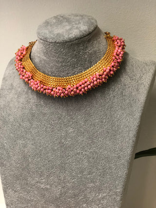 RANG-DE Pearl Necklace Set (Necklace Earrings) - Baby Pink - Necklace Set