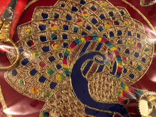 Jaipur Peacock Ceremony Plate - with Scissors & Ribbon (Limited Edition) - Decorative Plates