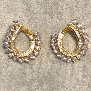 American Diamond Style Studs - Golden