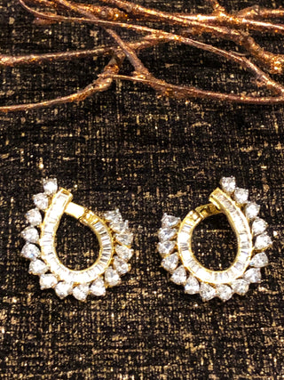 American Diamond Style Studs - Golden